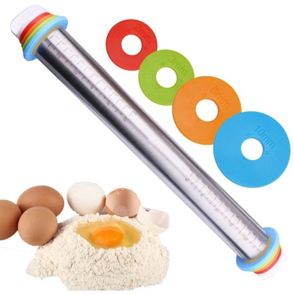 IC Kavel, degvals i rostfritt stål, kavel med justerbar tjocklek, 4,5 cm*43 cm