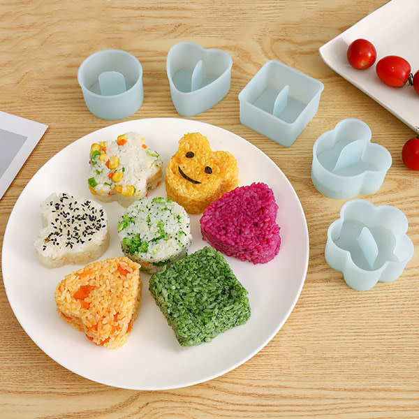 IC Tecknad Onigiri Form Sushi Rullar Risboll Bento Form Set Diy Blå A