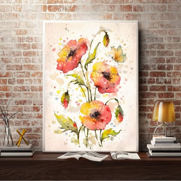 IC 5D DIY Maleri efter tal Kit Smukke Blomster Krystal Strass til Voksne Broderi Kunst Korssting How Tos Vægdækning Soveværelse Stue 30 x 40c