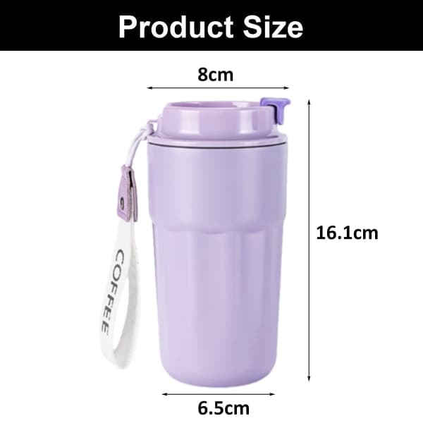IC 400 ml isoleret glas i rustfrit stål, kaffeglas, dobbelt lilla