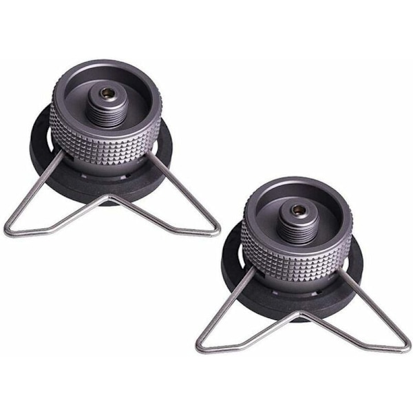 2 ST Campingkök Adapter Aluminiumlegering Portabel Lättvikt Automatisk Avstängning Camping Gas Adapter Konverterare för Skruv Butanbehållare Gaspatron