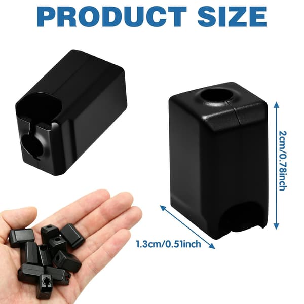 10-pack silikonstrumpa för Bambu Lab P1S, Hotend värmeblock silikonskydd munstycke 3D-skrivare skrivhuvudskydd, svart
