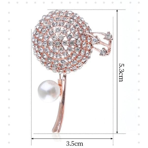 IC CNE Elegant maskros infälld diamantbrosch
