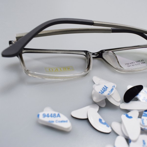 10 stk. briller næsepuder, selvklæbende silikone næsepuder, sort