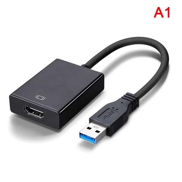 HD 1080P USB 3.0 til HDMI-kompatibel omvandlare Svart