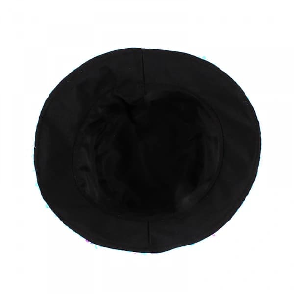 Foldable Black Printed Bucket Hat with Colorful Floral Pattern
