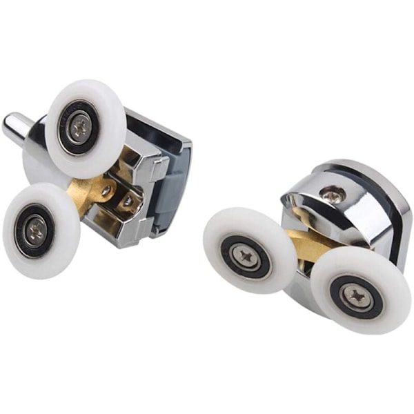 4 Doble Dusjdør Ruller Skyvedør Ruller Erstatningshjul for Dusjkabinett for 14mm Glasshull NPTERBL