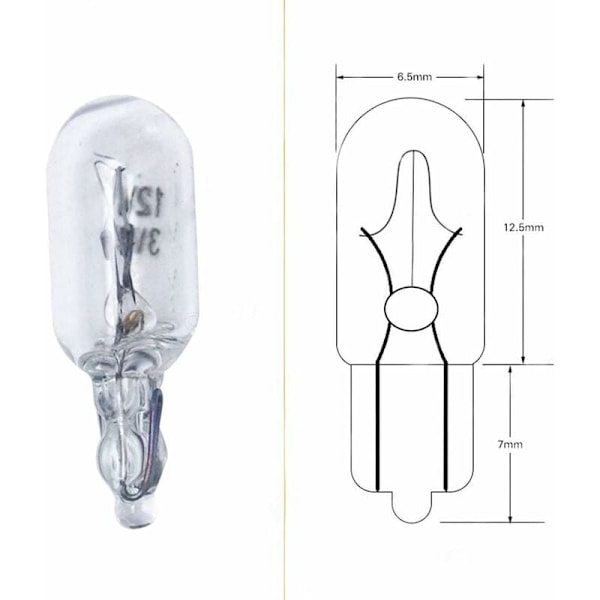 10 st T6.5 Bil Instrumentbräda Lampa 3W Indikatorlampa 12V Sidolampor Biltillbehör