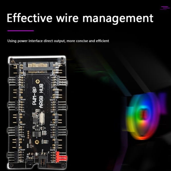 1-8 tuulettimen monitie HUB SATA-virta 12V 4-nastainen PWM osoitteellinen jakaja PC LED-valon jäähdyttimen ohjaussovitin