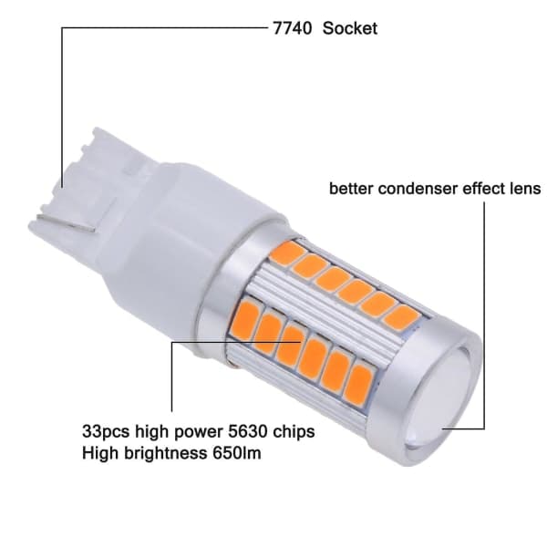 IC 7440, T20 LED-lamper Orange Gul 900 Lumen Blinklys