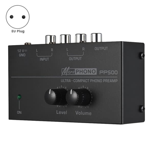 PP500 Ultrakompakt Phono-forforsterker med volumkontroll og EU-plugg