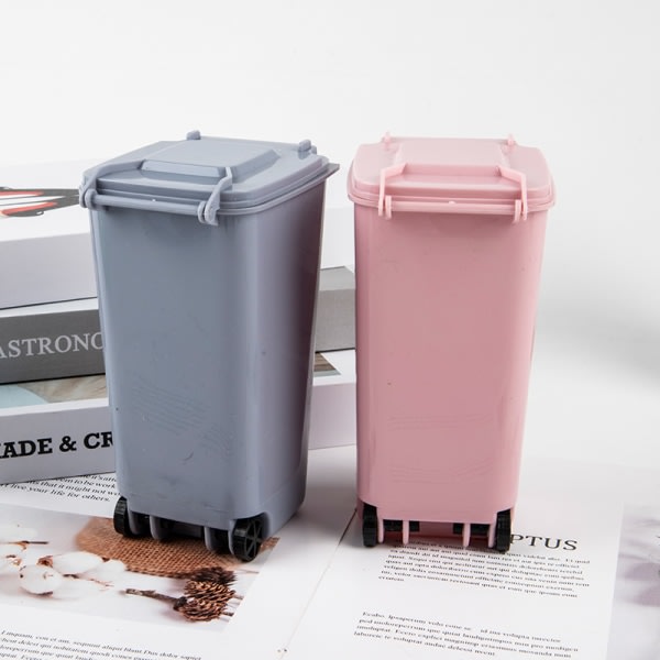 Mini skrivebord søppelbøtte Plast søppelbøtter med lokk Husholdning Multicolor 4stk