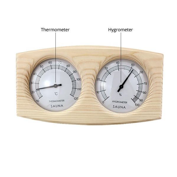 IC Bastu lämpömittari 2 i 1 trä termo hygrometer lämpömittari kosteusmittari Ång bastu tillbehör