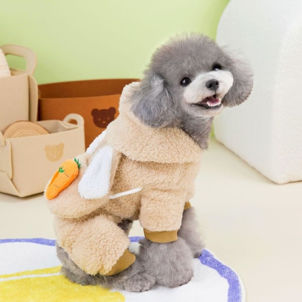 IC Hundpyjamas Onesie Hyppyasu Pienelle Koiralle Fleecevaatteet Poika Tyttö Pentu Pjs 4 Jalkaa Koiranvaatteet Talvi Puuvilla Takki Porkkana Ruskea Iso