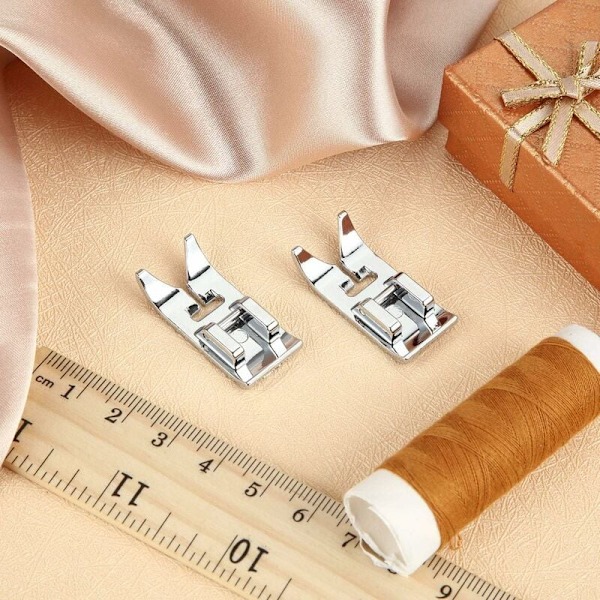Symaskin Trykkfot Deler Rettstingfot Universal Zig Zag Fot for De Fleste Symaskiner Lavt Skaft Husholdningssymaskiner (2 Stykker)