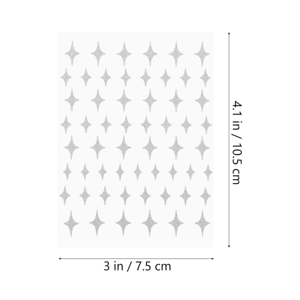 5 ark glitterklistermerke Nail Art Vattenstämpel Nagelklistermärken(10,5X7,5X0,01CM,sølv)