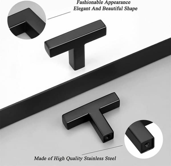 10 pieces - Kitchen Knobs Black - cabinet knobs - drawer knobs - furniture knobs - Kitchen Handles - Kitchen - Suitable for furniture, kitchen doors, cabinets