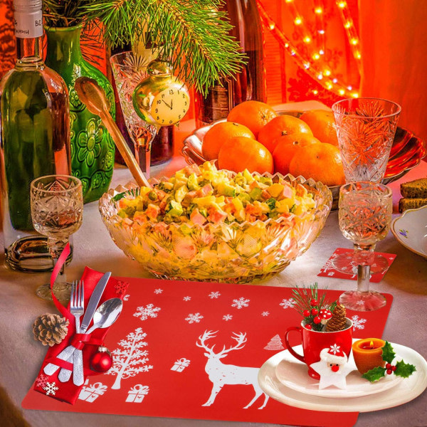 IC Vinterlov jul bordstablett Tvättbart bord bordsunderlägg set