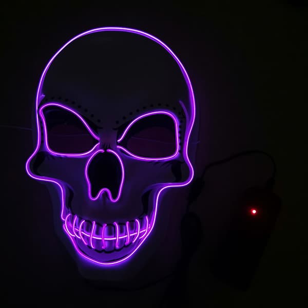 Halloween Skrämmande Mask Light Up Mask för fest purple