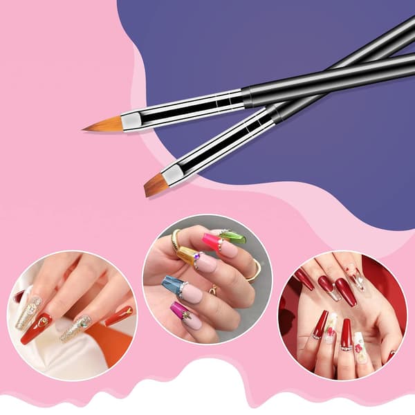 6 stk. negleprikkepensler + prikkeværktøjer – dobbeltsidede – 2×sort + pink – til neglekunst og detaljer