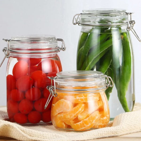 Glasförseglad Glas Spänne Förvaringsburk Vin Kimchi Glas Te Mat