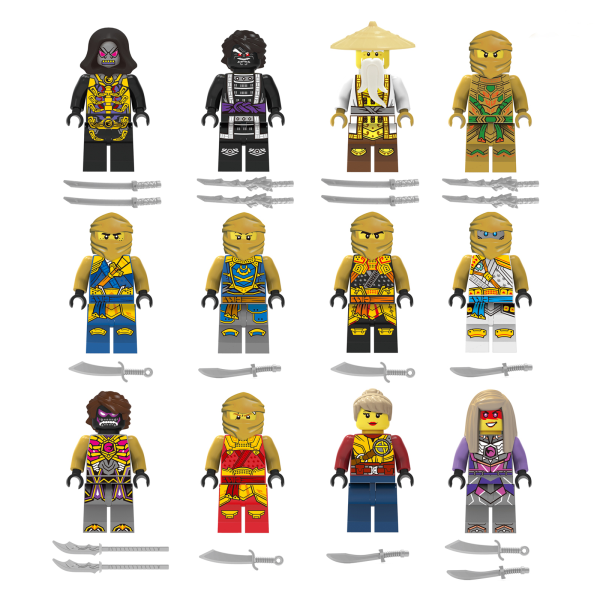 IC Set med 24 st go Minifigurer Kai Jay Sensei Wu Master Bygg färgglada en storlek