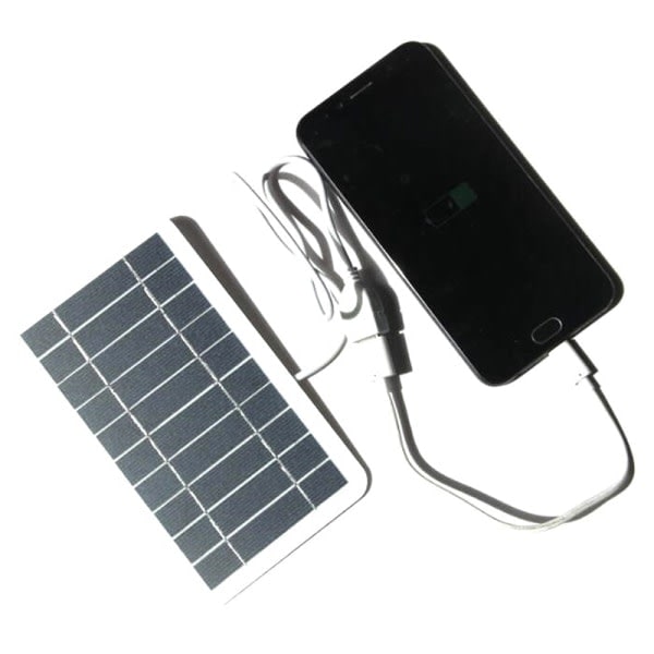 IC Solpanel solcelleanlegg for mobiltelefon batterilader Svart