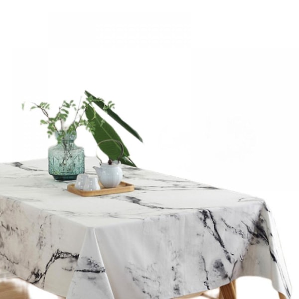 IC farveglad marmor tapet abstrakt tekstur monokrom tryk, restaurant K rektangulær bordsduk
