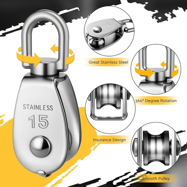 Reverserende hjul M15 Reversibel rulle til kabel, 3 stk. pulley M15-3