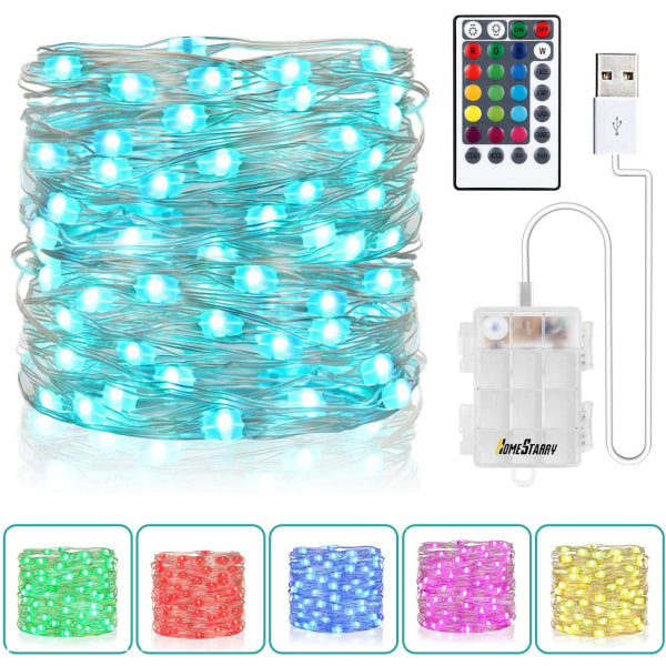 Fairy String Lights Batteridrevet & USB Plug-in 33Ft 100