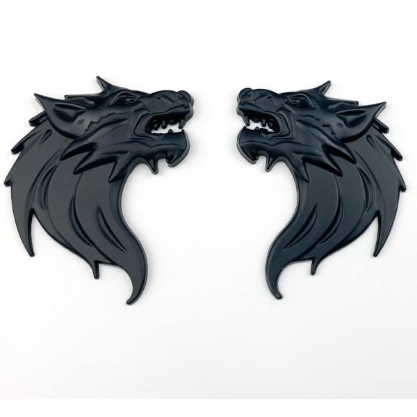 IC 2 stk i sæt Ulvehøved Dekorationer Badge Emblem - til Bil Side/Bag/Foran Selvklæbende klistermærke Bil Bil Lastbil Motorcykel 3D Emblem Biltilbehør