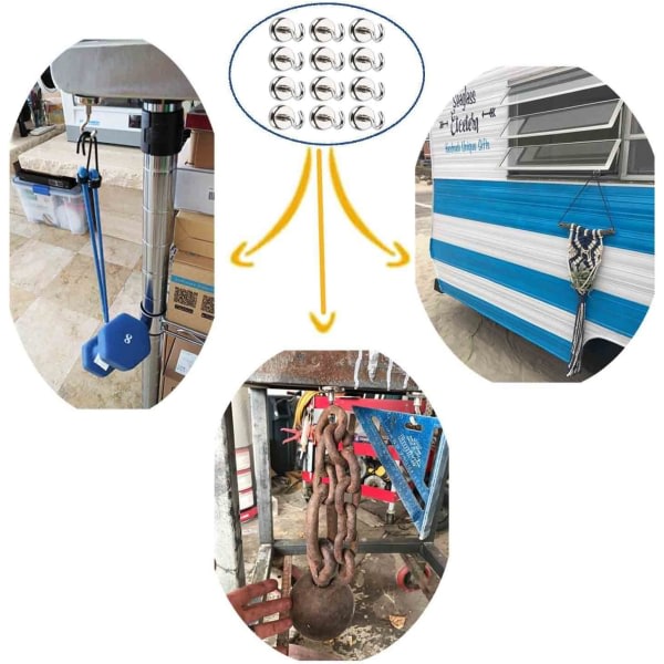 IC Magnetiska krokar, 110 lb stark magnet med krok för kylskåp, 16 mm starka sällsynta jordartsmetaller i neodymmagnetkrokar (12 st)