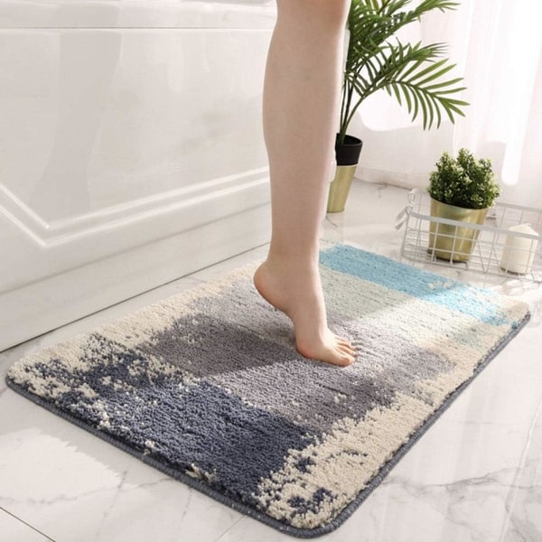 IC Färgglada randiga badrumsmattor Badmatta Halkfri Shaggy Mjuk duschmatta Absorberande Snabbtorkande Badkarmattor för badkar (Färgglada A, 20\"x31\")