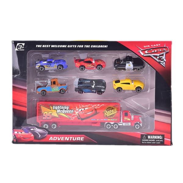 7 stk Biler Lightning McQueen Lastebil Diecast Metall Bilmodell