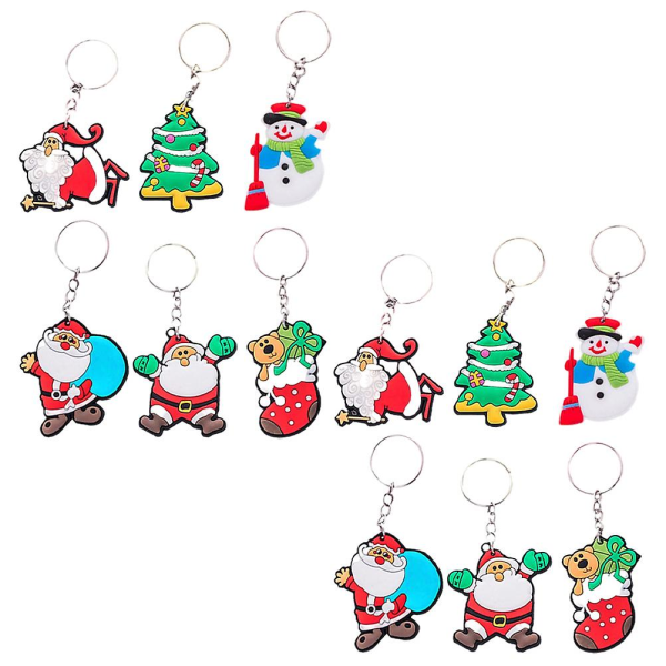 Julnyckelring Present Handväskor Charm Nyckelringar Tomten Nyckelring IC