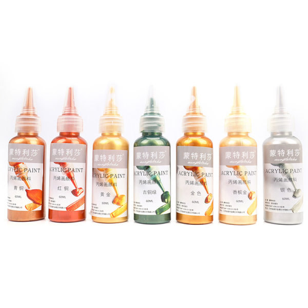 IC 60ml Guld Akrylmaling Metalisk Vandfast Ikke Blegnet DIY Guld 60ml