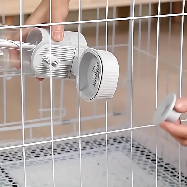 Automatisk tyngdekraftsfoderautomat og vanddispenser til kæledyr, egnet til katte, hunde og andre kæledyr, stor kapacitet (grå) Gray