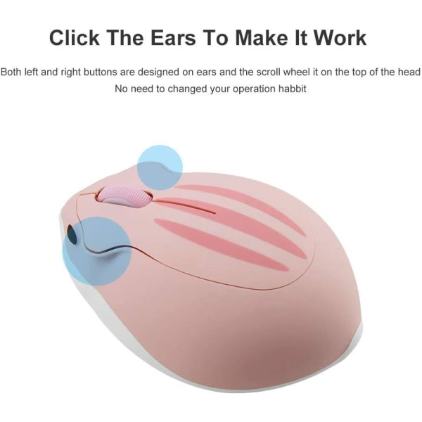 2,4 GHz trådløs mus Søt hamsterform med mindre lyd Bærbar