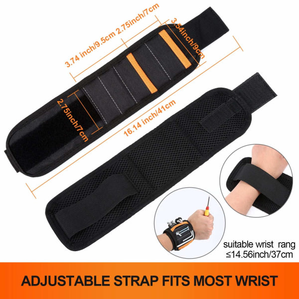 IC Magnetisk armbånd for skruer, magnetisk skruvholder med sterke magneter for den beste unike julegaven
