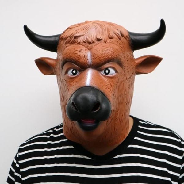 IC Realistisk tjurmask för vuxna med Halloween-design, rolig djurhuvud tjurmask Nyheter Hörkläder, Halloween ansiktsmasker