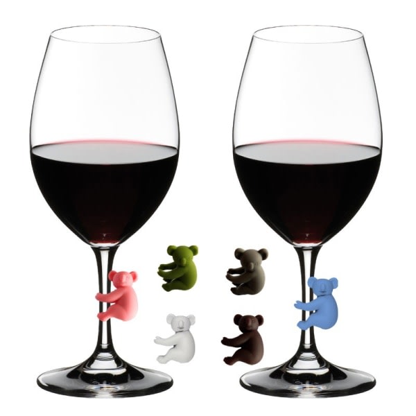 Vinglas Charms Koala Dyr Silikon Vin Glas Etiketter