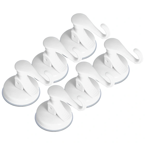 1PC Strong Vacuum Wall Hook Towel Hook Plastic Self-Adhesive Suction Cup for Kitchen Bathroom White