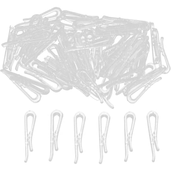 100 stk Klesklyper Plastklemmer Hvite Skjorteklemmer