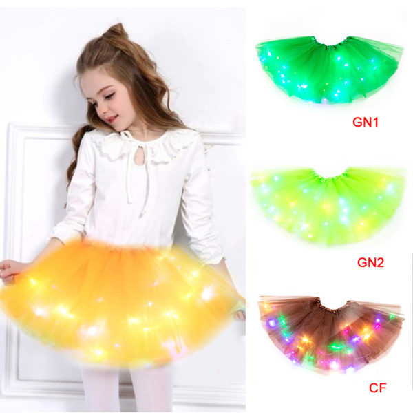 IC Barn Piger LED Lysende Ballet Tulle Tutu Kjole Blå