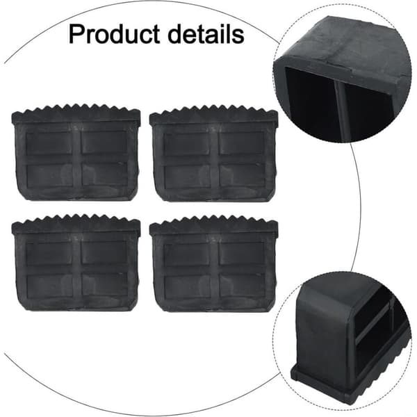 4 st Stegstabiliseringsdynor 60 x 22 mm Halkfria Gummifötter för Fällbara Stegpinnar