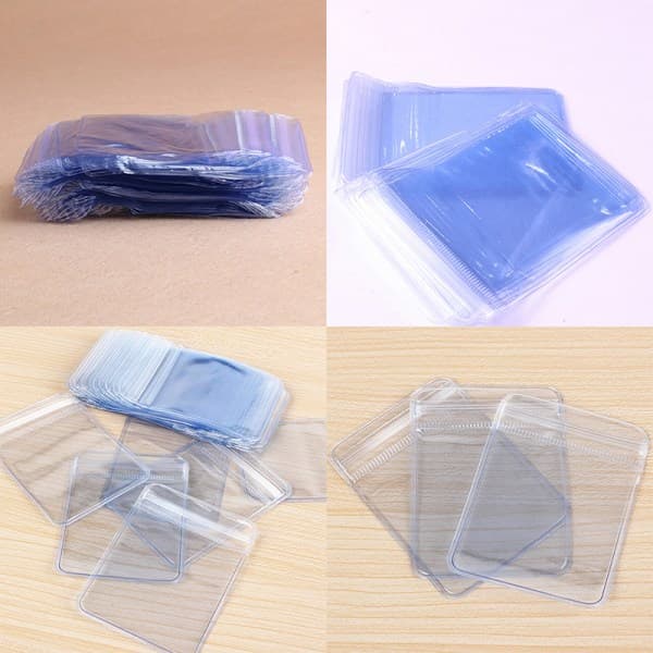 100 st Klar PVC Plast Myntpåse Case Plånböcker Förvaringskuvert 4*6