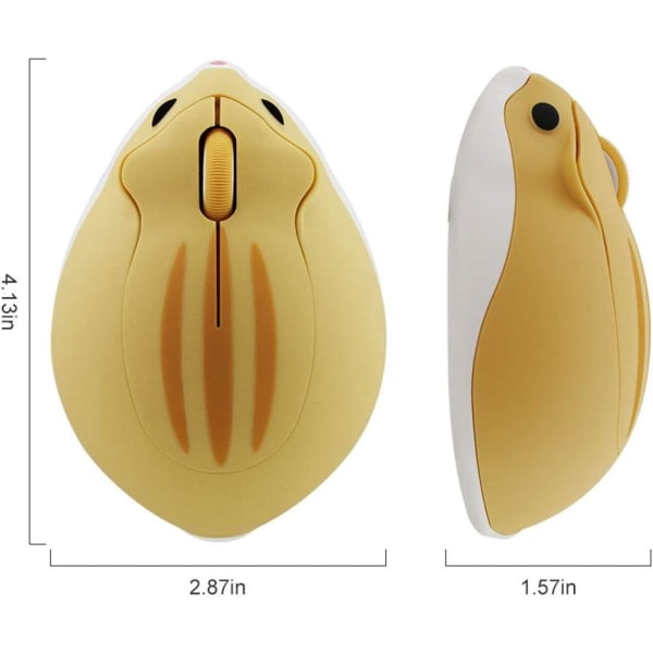 2,4 GHz Trådløs Mus Søt Hamsterform Mindre Støy Bærbar Mobil