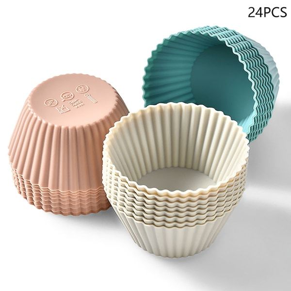 IC 12/24st Rundt brød Silikonform Kageform Bageform Form Kitch 24PCS