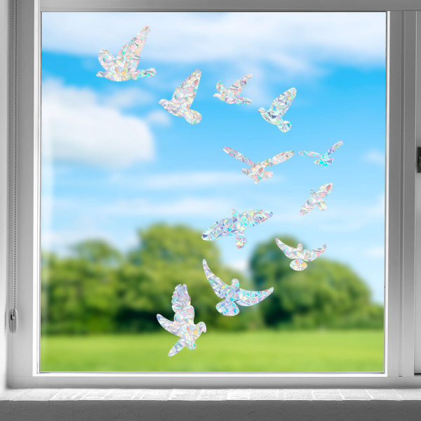 IC 20-pack vindu- og glassdørkrocksvarningsdekaler, fågelbeskyttelse - farge