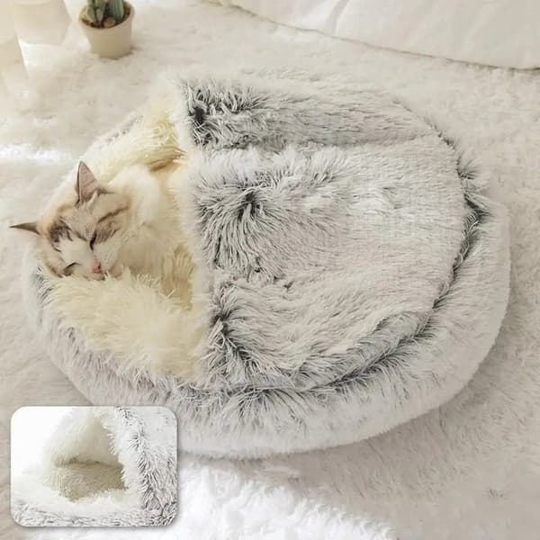 Grottkattsäng 50cm - lugnande och ångestlindrande - för små hundar/katter - munk - grå